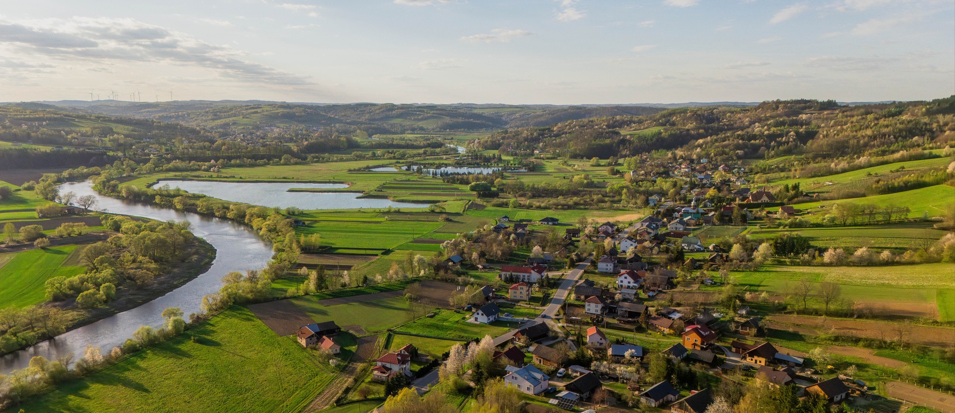 panorama Gminy Nozdrzec z lotu ptaka