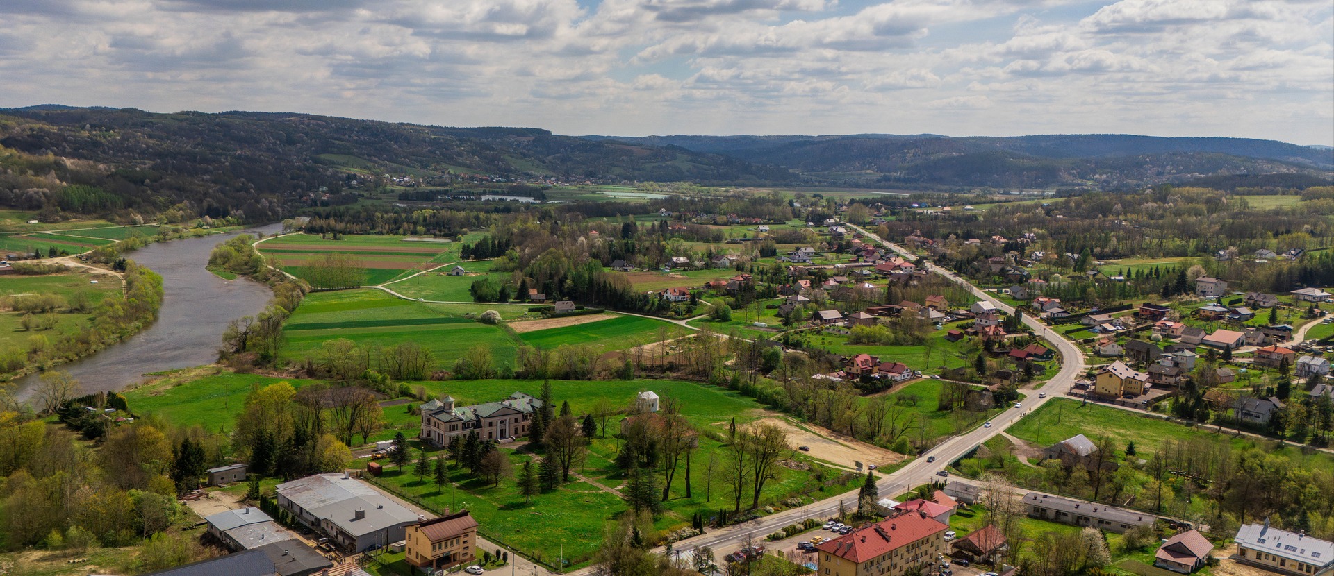panorama Gminy Nozdrzec z lotu ptaka