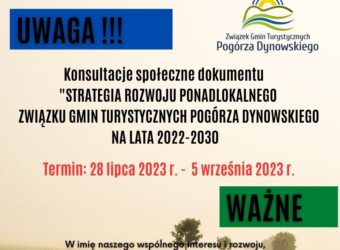 baner informacyjny konsultacje społeczne strategii ZGTPD